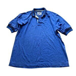 Cutter & Buck Mens Size L Blue Country Club Short Sleeve Golf Polo Short